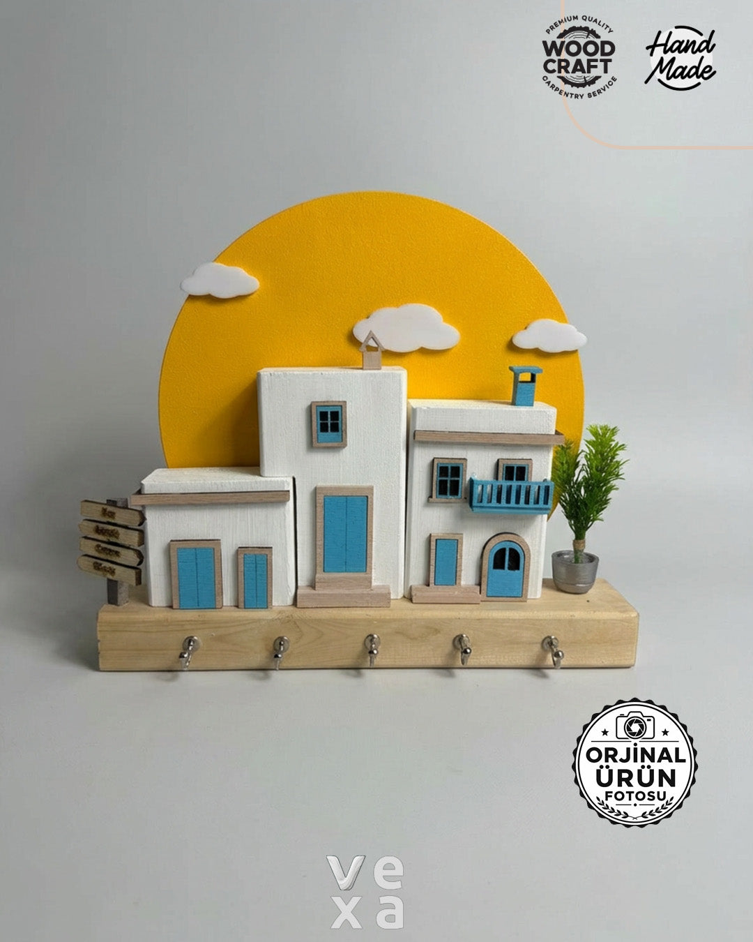 Bodrum Ahşap Anahtar Askılığı