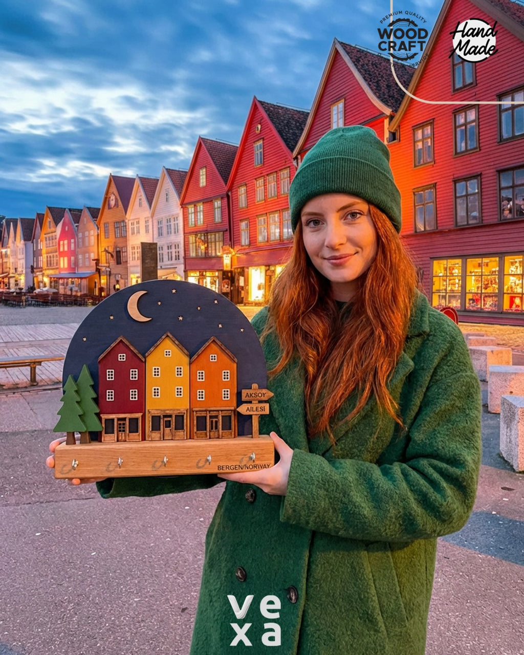 Bergen Ahşap Anahtar Askılığı