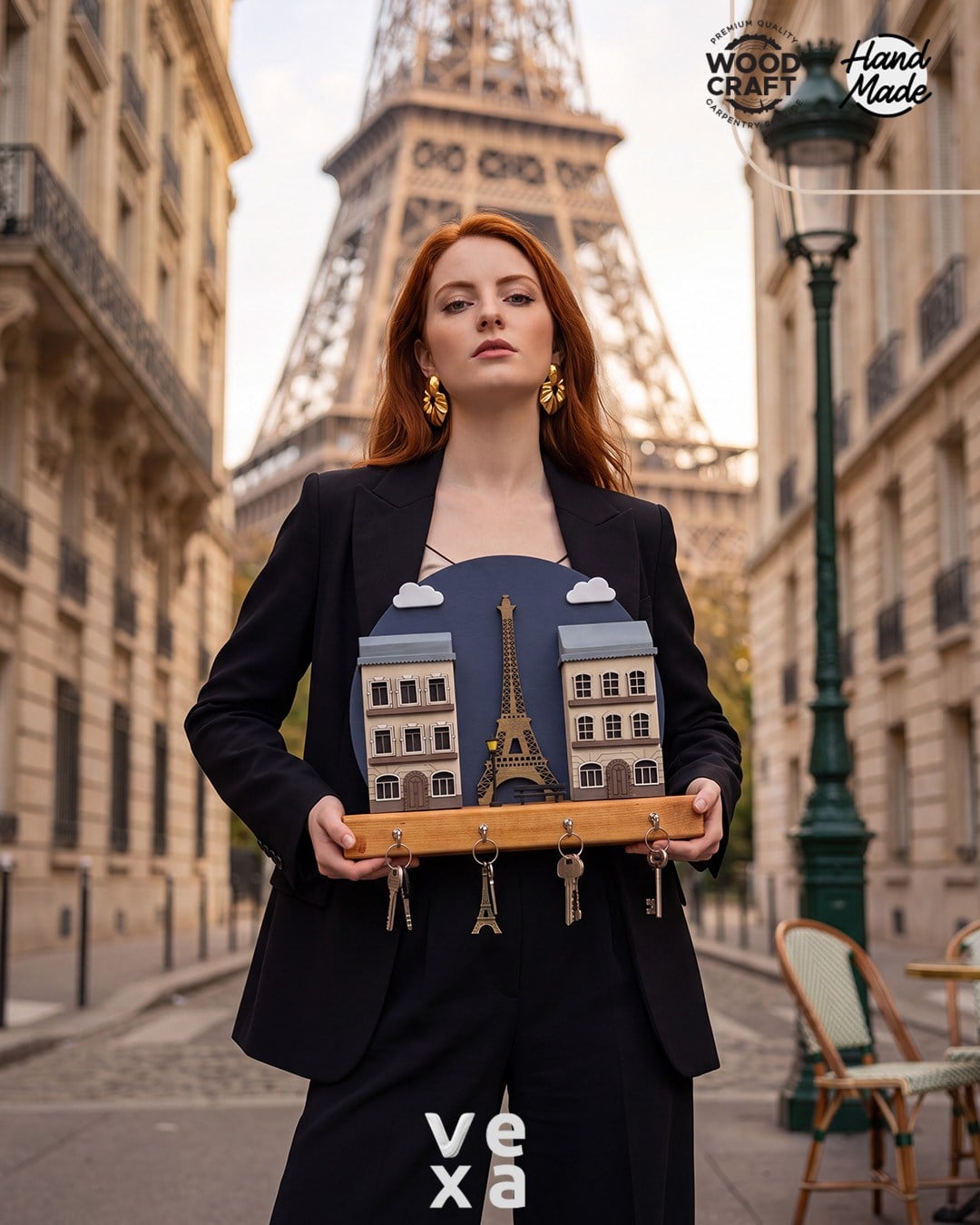 Paris Ahşap Anahtar Askılığı