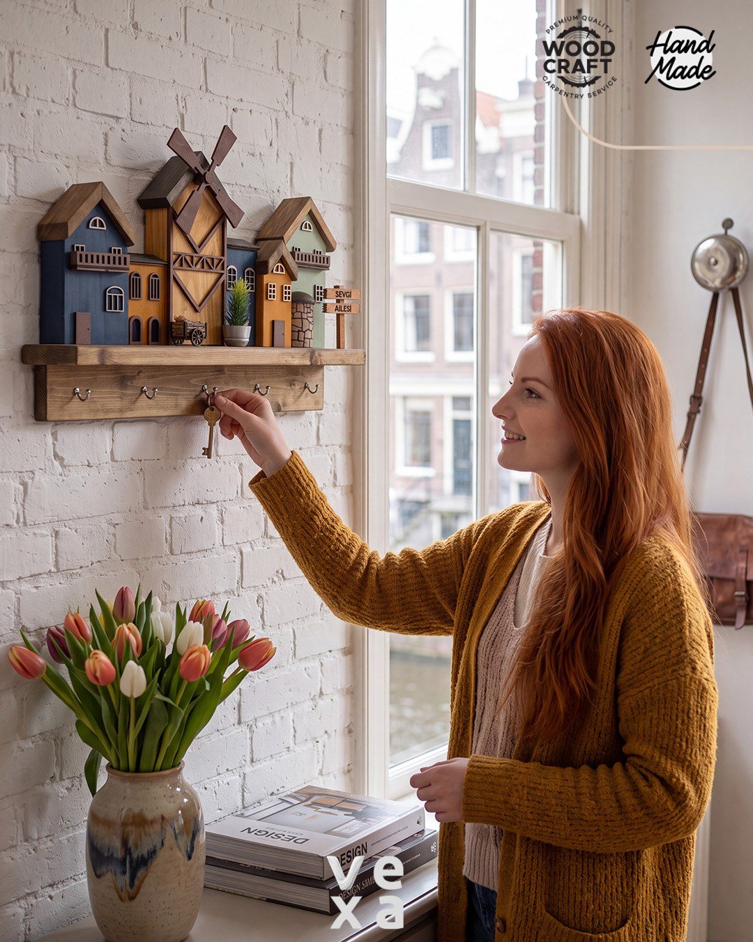 Amsterdam Kişiselleştirilebilir Ahşap Anahtar Askılığı – ürün görünümü 5