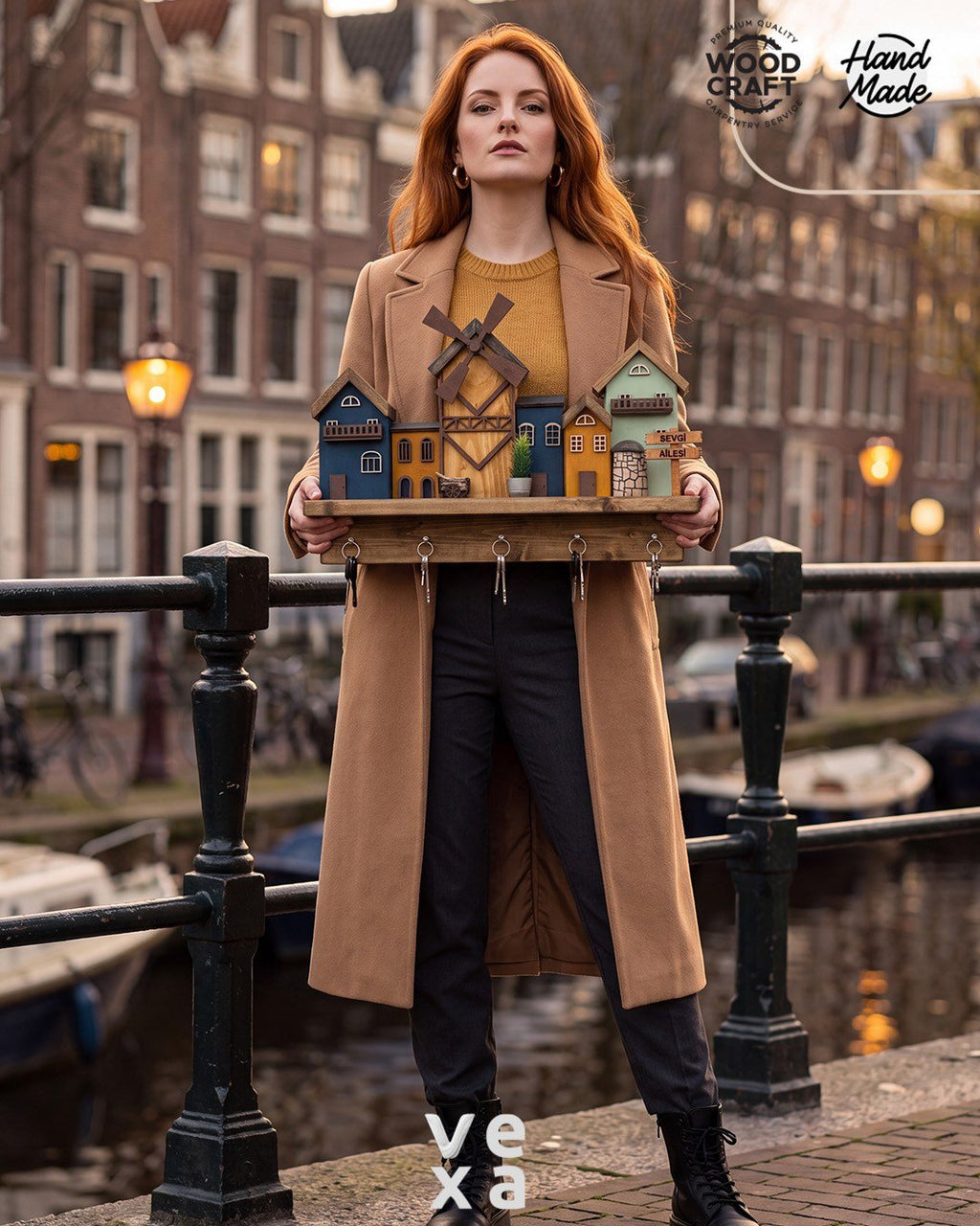 Amsterdam Kişiselleştirilebilir Ahşap Anahtar Askılığı – ürün görünümü 6