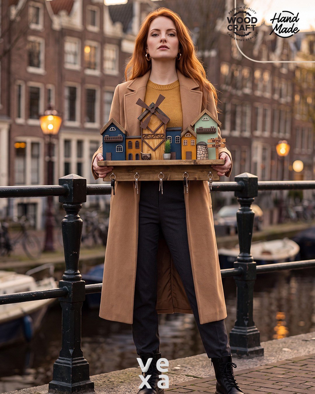 Amsterdam Kişiselleştirilebilir Ahşap Anahtar Askılığı – ürün görünümü 6