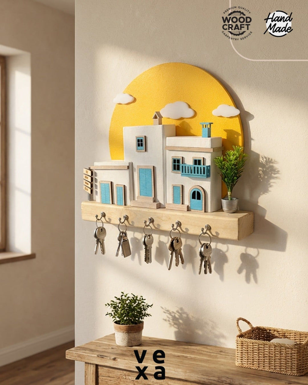Bodrum Ahşap Anahtar Askılığı
