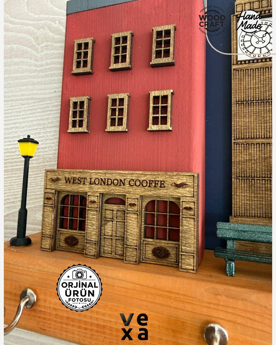 Londra Ahşap Anahtar Askılığı – ürün görünümü 6